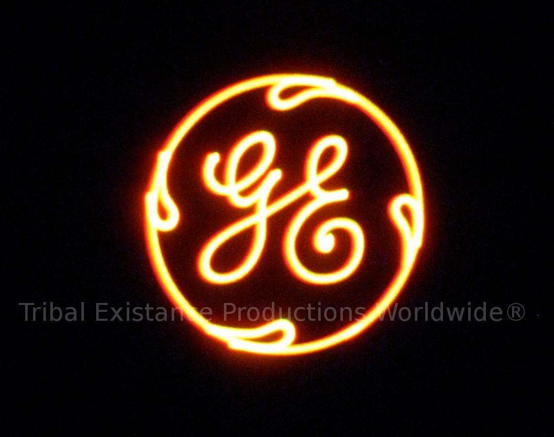 GE Laser Logo Rental Display Services by Tribal Existance Productions Worldwide