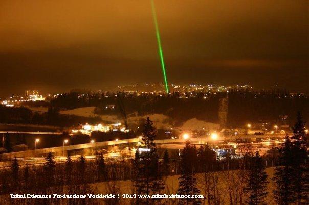 Niles IL USA Outdoor Sky Laser Light Show by Tribal Existance Productions Worldwide