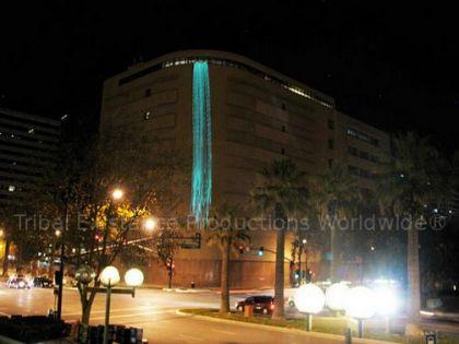 Laser Graphic Waterfall Sky Scraper Building
